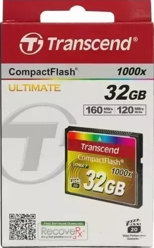 Карта памяти Transcend 32GB CompactFlash 1000x (TS32GCF1000)