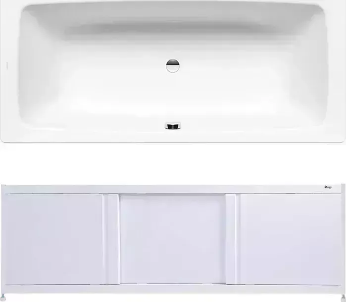 Стальная ванна Kaldewei Cayono Duo 724 Easy Clean 170x75 с экраном Emmy Бриз и ножками