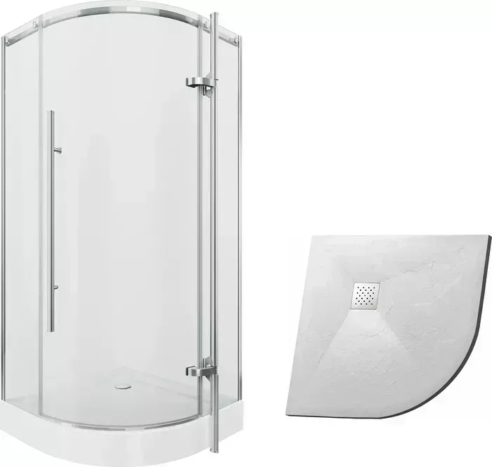 Душевой уголок Grossman Style 90x90 с поддоном, прозрачный, хром (GR-5090, GR-S19090)