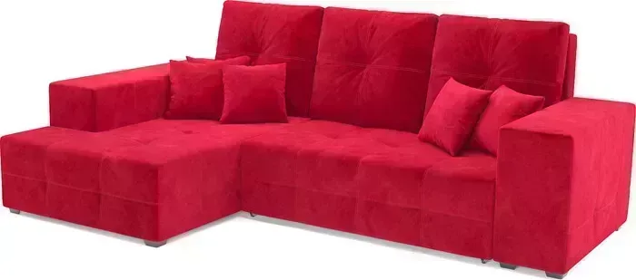 Диван угловой Mebel Ars Монреаль левый угол (кордрой красный)