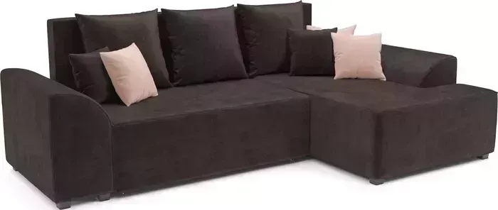 Диван угловой Mebel Ars Каскад правый угол (кордрой коричневый)