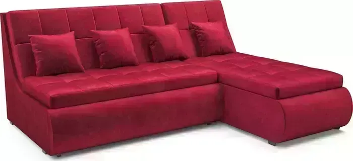 Диван угловой Mebel Ars Дубай (бархат красный STAR VELVET 3 DARK RED)