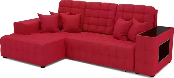 Диван угловой Mebel Ars Мадрид левый угол (кордрой красный)