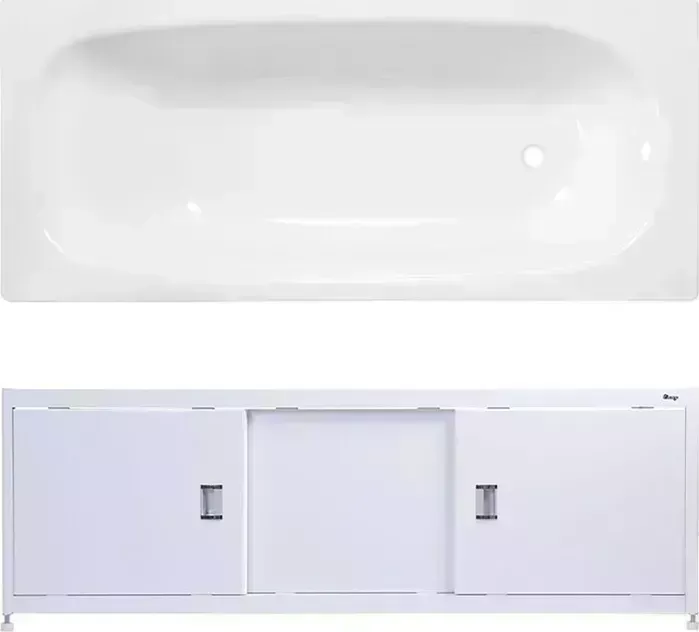 Стальная ванна ВИЗ Reimar 160x70 с экраном Emmy Монро и ножками, белая орхидея