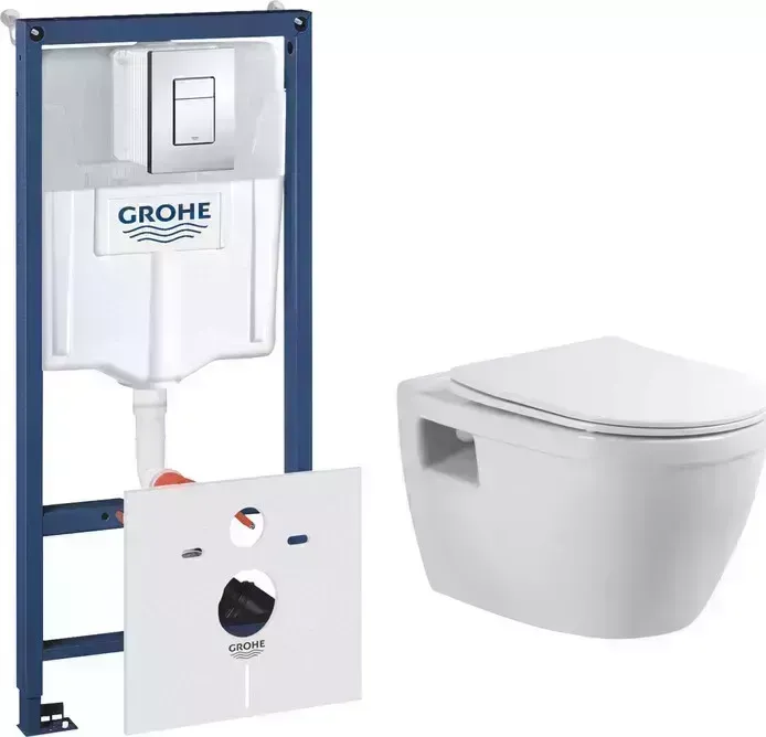 Комплект унитаза с инсталляцией BelBagno Loto с и сиденьем микролифт (BB070CHR, BB070SC, 38775001)