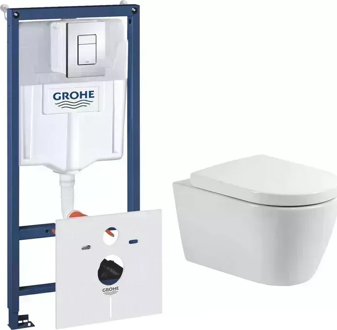 Комплект унитаза с инсталляцией BelBagno Marino с и сиденьем микролифт (BB105CHR, BB865SC, 38775001)