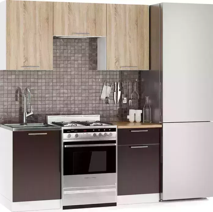 Кухонный гарнитур Mebel Ars Елена 1,6 м (венге цаво/дуб сонома) Кухня м