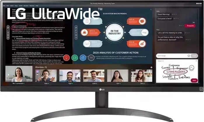 Монитор LG 29" UltraWide 29WP500-B черный IPS 21:9 (Ultrawide) HDMI матовая 350cd 178гр/178гр 2560x1080 FHD 5.2кг (29WP500-B.ARUZ)
