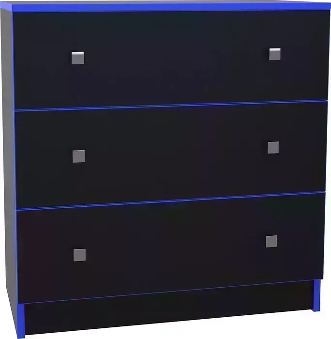Комод МДК Black 3 ящика синий (BL - КМ1С)