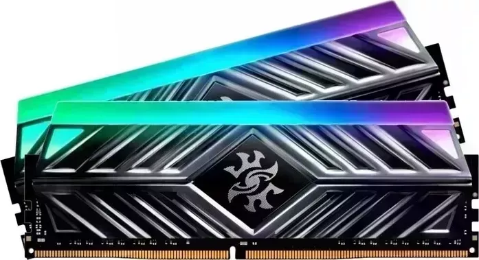 Память оперативная ADATA 16GB (2 x 8Gb) DDR4 UDIMM, XPG SPECTRIX D41, 3200MHz CL16-20-20, 1.35V, RGB + Серый Радиатор. AX4U32008G16A-DT41