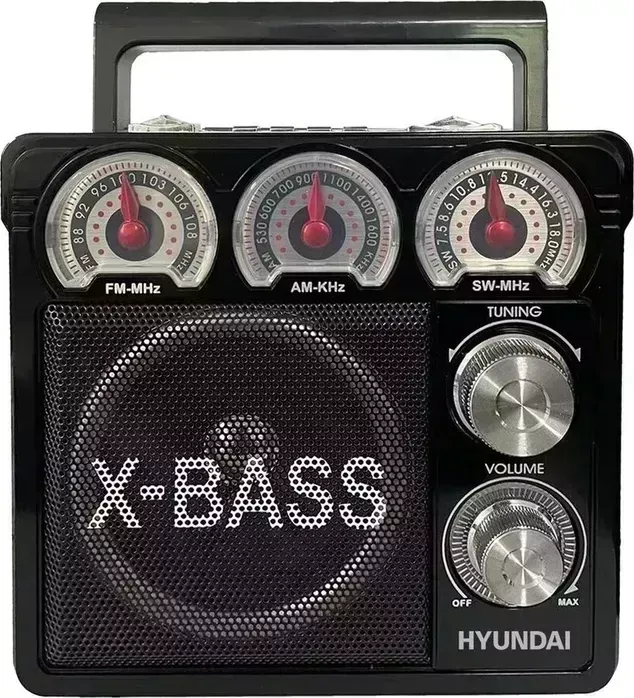 Радиоприемник Hyundai H-SRS104 черный USB SD/microSD