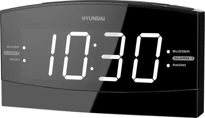 Радиобудильник Hyundai H-RCL238 черный LCD подсв:белая часы:цифровые FM