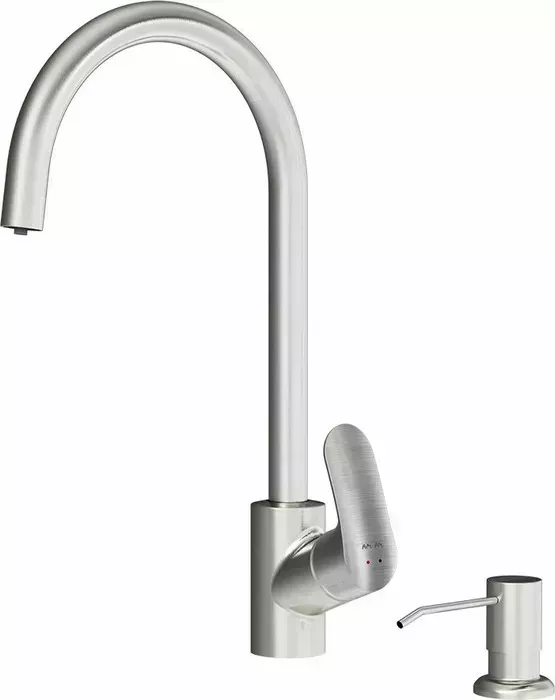 Смеситель для кухни Am.Pm Like с фильтром и диспенсером, сатин (F8007T11)