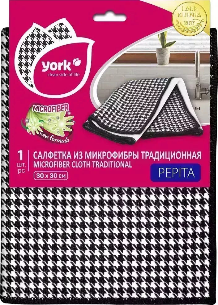 Салфетка YORK Пепита из микрофибры традиционная (30х30 см) 026350