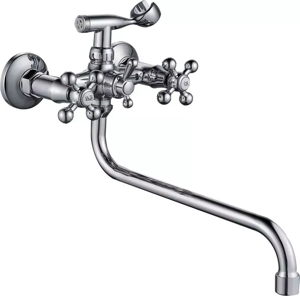 Смеситель для ванны GOTA ROCIO G314510-GOTA Kreshel д/ с 2-мя рукоятками с изливом S-30см. перекл.душа