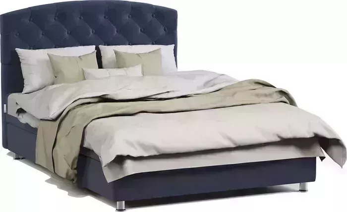 Кровать Шарм-Дизайн двуспальная с подъемным механизмом Премиум 140 велюр Ультра миднайт