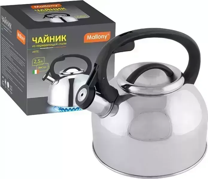 Чайник MALLONY из нерж стали "Arte" (зеркальная полировка) 2,5 л (005177)