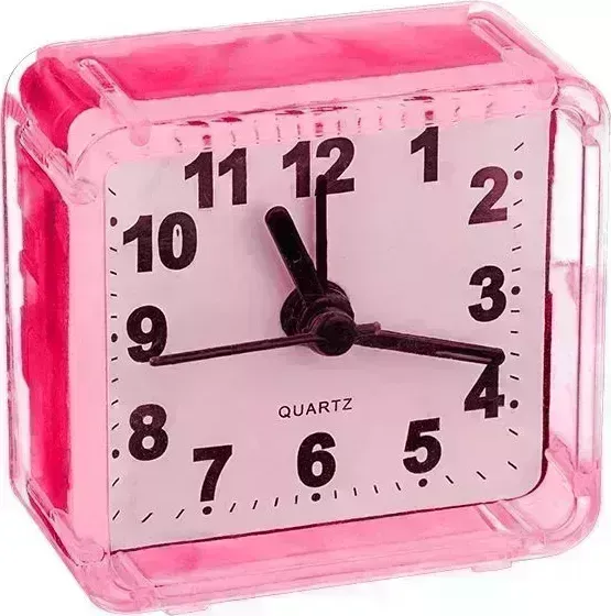 Часы настольные PERFEO (PF_C3087) Quartz "PF-TC-001", квадратные 5,5*5,5 см, красные