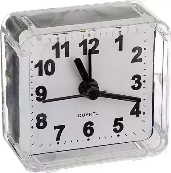 Часы настольные PERFEO (PF_C3086) Quartz "PF-TC-001", квадратные 5,5*5,5 см, белые