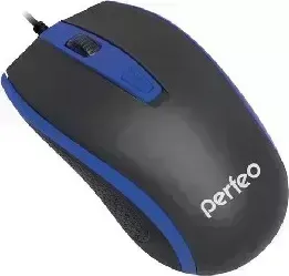 Мышь компьютерная PERFEO (PF-383-OP-B/BL) PF-4930, ченый/синий проводная оптическая