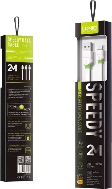 Кабель LDNIO (LD_B4509) LS35/ USB Micro/ 2m/ белый