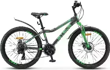 Велосипед STELS Navigator-410 MD 24" 21-SP V010*LU091556*LU082934 *12" Чёрный/зелёный
