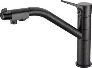 Смеситель для кухни ZorG GraniT Clean water (ZR 401 kf черный металлик)