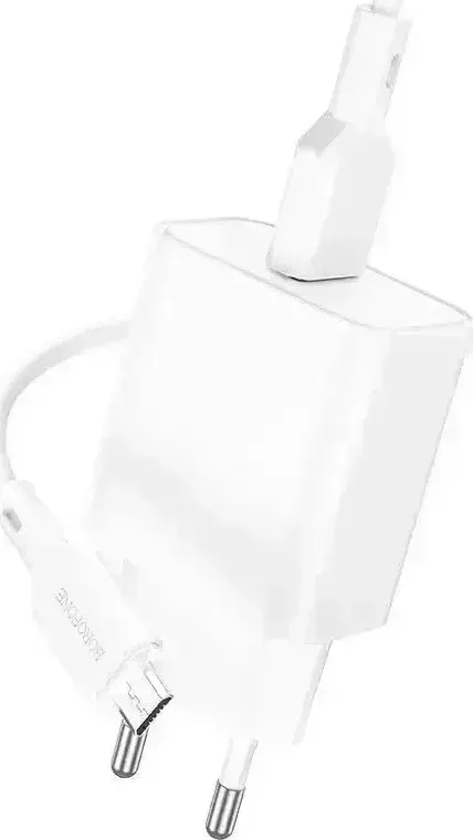 Сетевой адаптер BOROFONE (6974443388558) BA72A Spring 1USB QC3.0 - белый