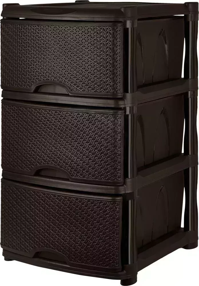 Комод KEEPLEX KL377212011 Rattan трехсекционный 48х41х72,3см темный каштан