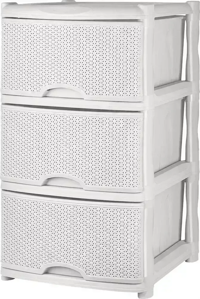 Комод KEEPLEX KL377212048 Rattan трехсекционный 48х41х72,3см белое облако