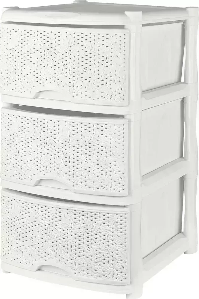 Комод KEEPLEX KL377012048 Fiori трехсекционный 50х41,5х45см белое облако