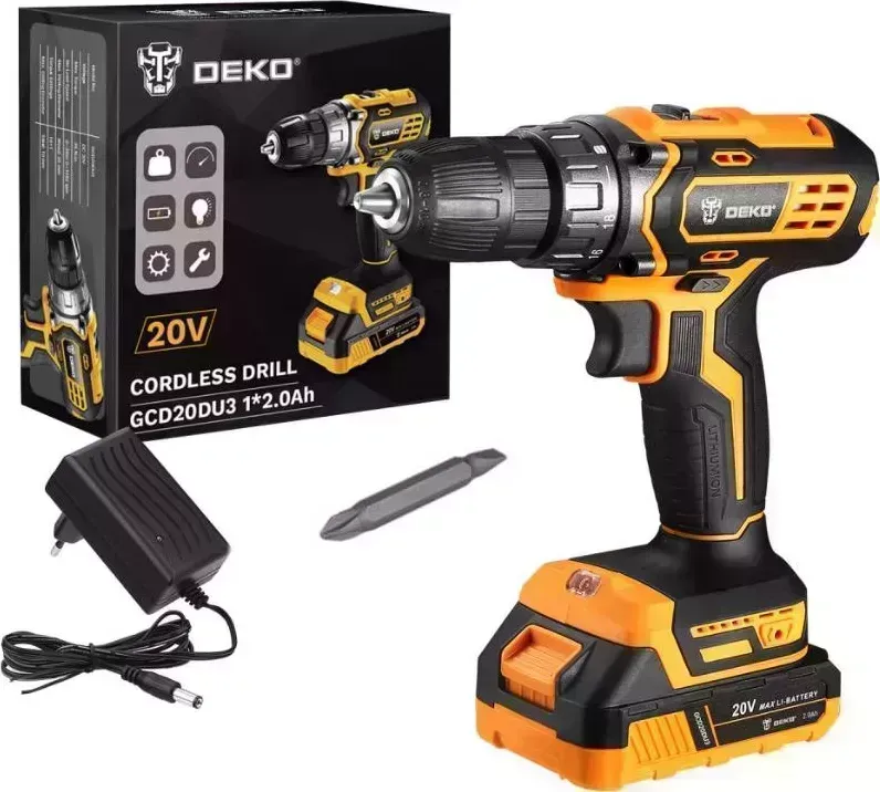 Дрель аккумуляторная DEKO GCD20DU3, 20В, 1*2.0Ач 063-4144