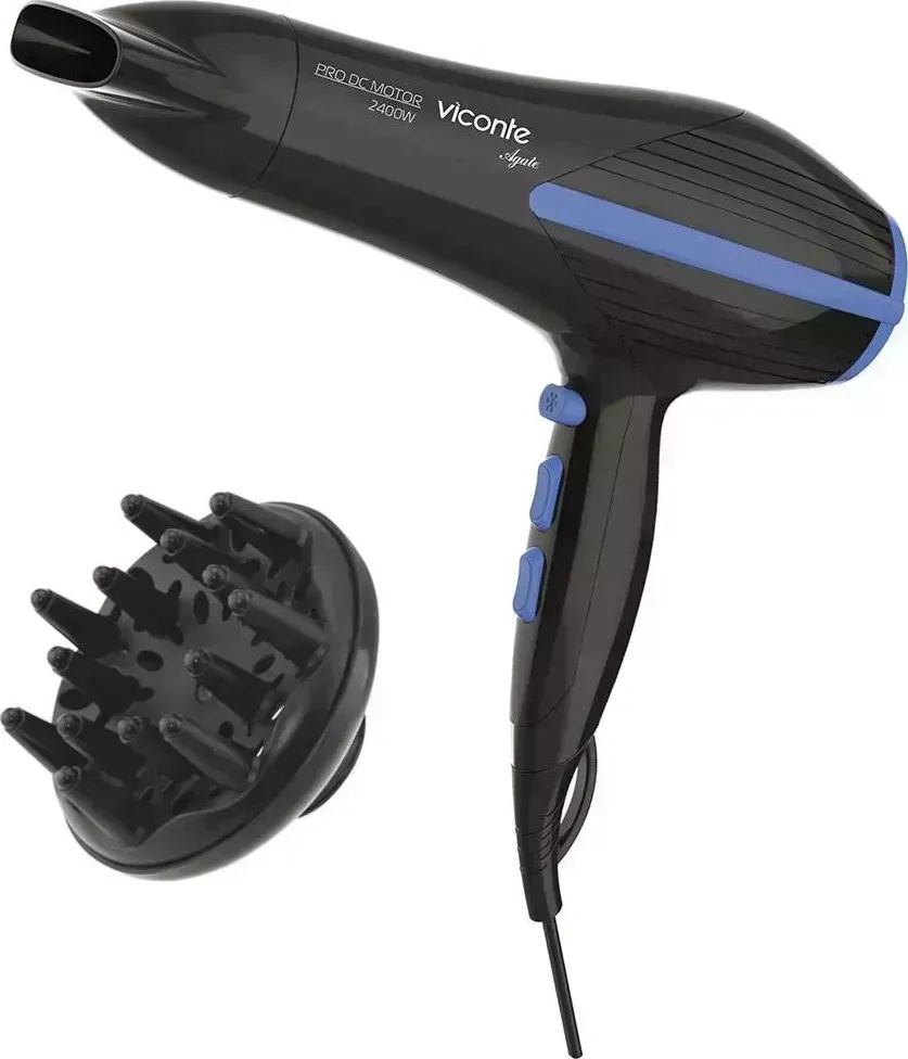 Фен VICONTE VC-3752 черный с синим