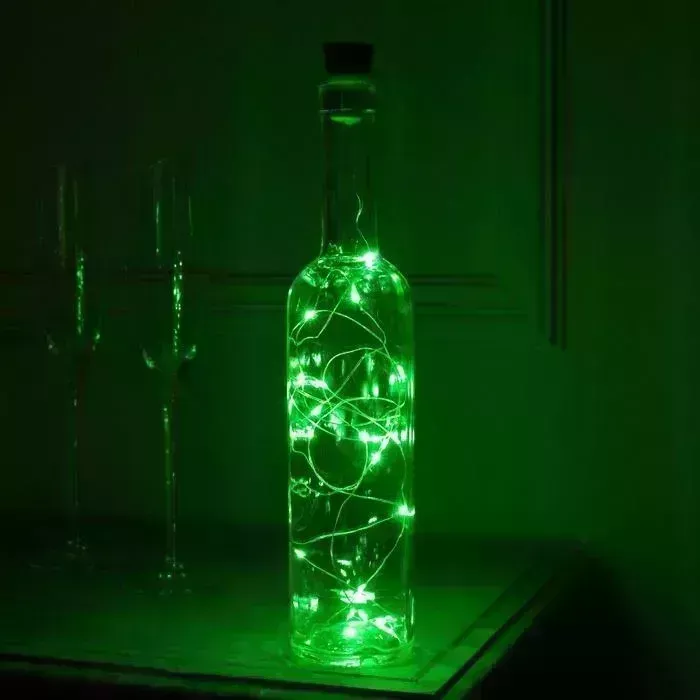 Гирлянда LUAZON LIGHTING Нить 2 м роса с пробкой, IP44, серебристая нить, 20 LED, свечение зелёное, фиксинг, солнечна� на солнечной батарее 2 м с 20 солнечная батарея 5189869