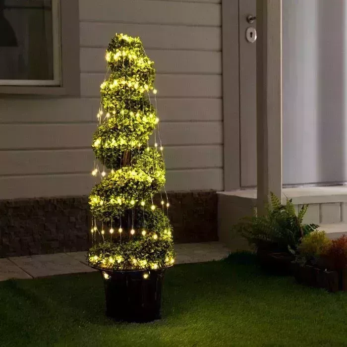 Гирлянда LUAZON LIGHTING Конский хвост 10 нитей по 1 м, серебристая нить, 100 LED, свечение тёплое белое, 2 режима, со 10 1 2 лнечная батарея 9292993