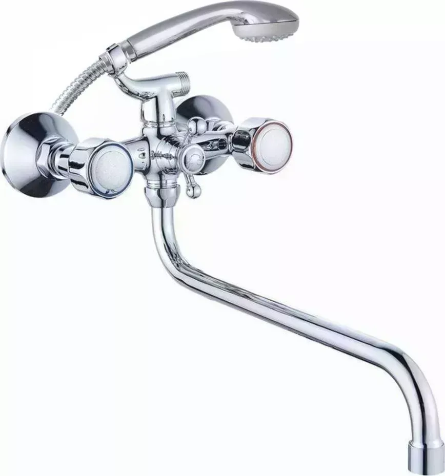Смеситель для ванны GOTA ROCIO G344510-GOTA Orio д/ с 2-мя рукоятками с изливом S-30см. перекл.душа