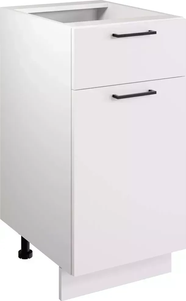 Шкаф нижний Мебель-Комплекс 40см с одним ящ. и с одной дв. Simple Н400-1Я белый/ Белый (1 кор.)