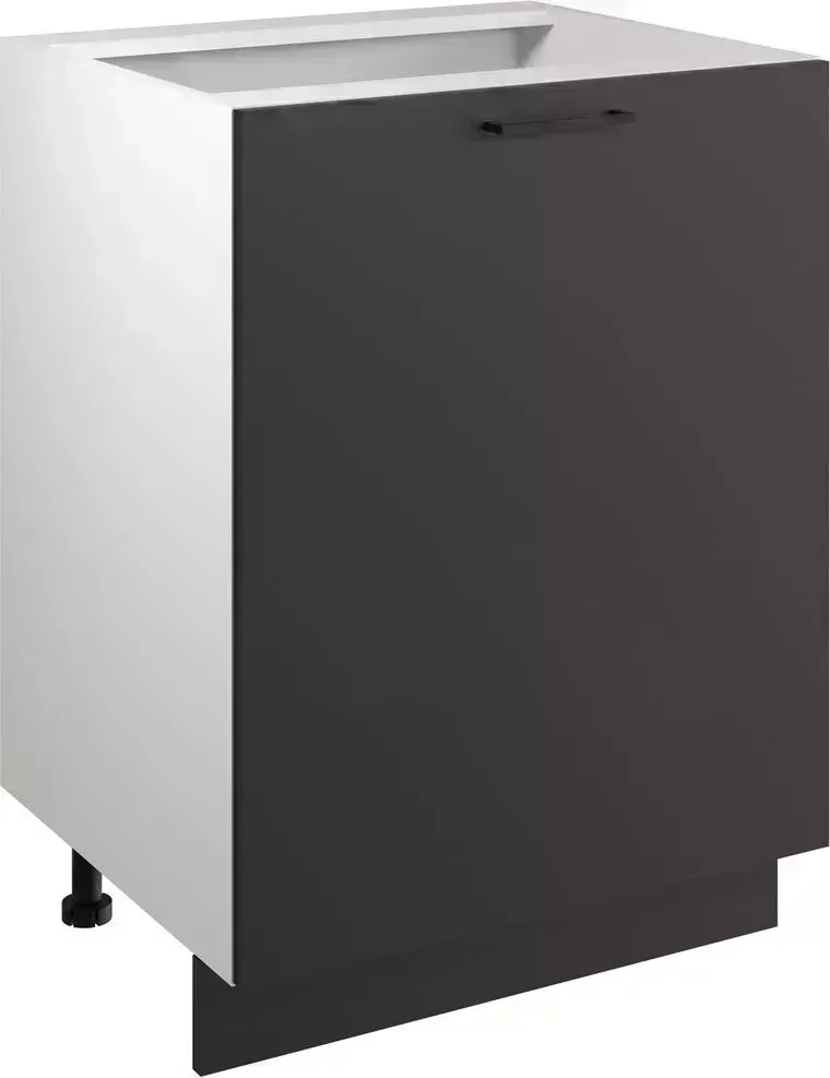 Шкаф нижний Мебель-Комплекс 60см Simple Н600 Антрацит/ Белый (1 кор.)