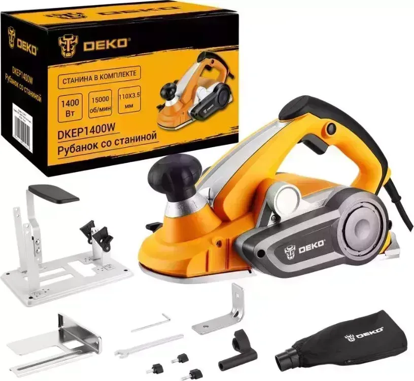 Электрорубанок DEKO DKEP1400W со станиной, 1400 Вт, 110 мм 063-4337 Рубанок