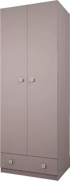 Шкаф POLINI двухсекционный kids Simple с 1 ящиком, серый (2кор)