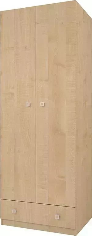 Шкаф POLINI двухсекционный kids Simple с 1 ящиком, натуральный (2кор)