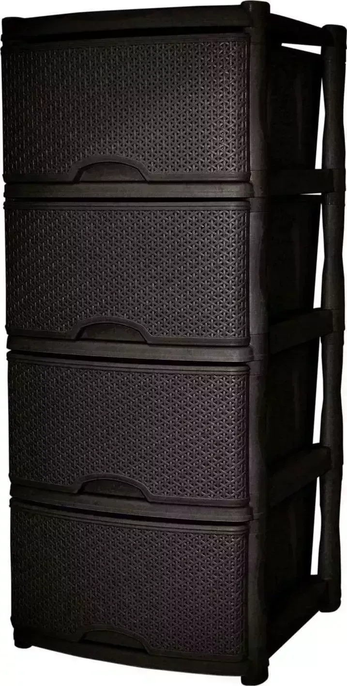 Комод KEEPLEX KL377312011 Rattan четырехсекционный 50х41,5х55,5см темный каштан
