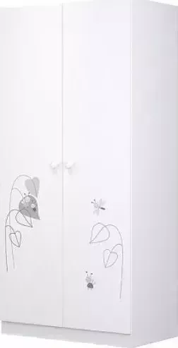 Шкаф POLINI двухсекционный kids French 1230 Amis, белый (2кор)