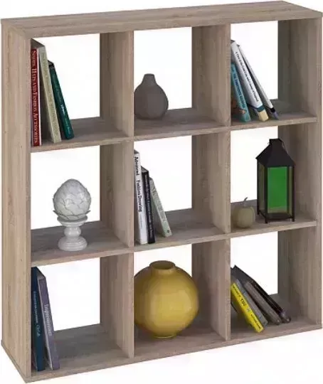 Стеллаж POLINI Home Smart Кубический 9 секции, дуб (1кор)
