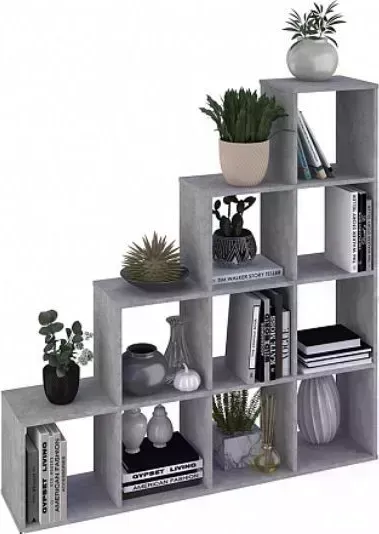 Стеллаж POLINI Home Smart Каскадный 10 секций, бетон (1кор)