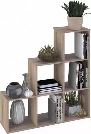 Стеллаж POLINI Home Smart Каскадный 6 секций, дуб (1кор)