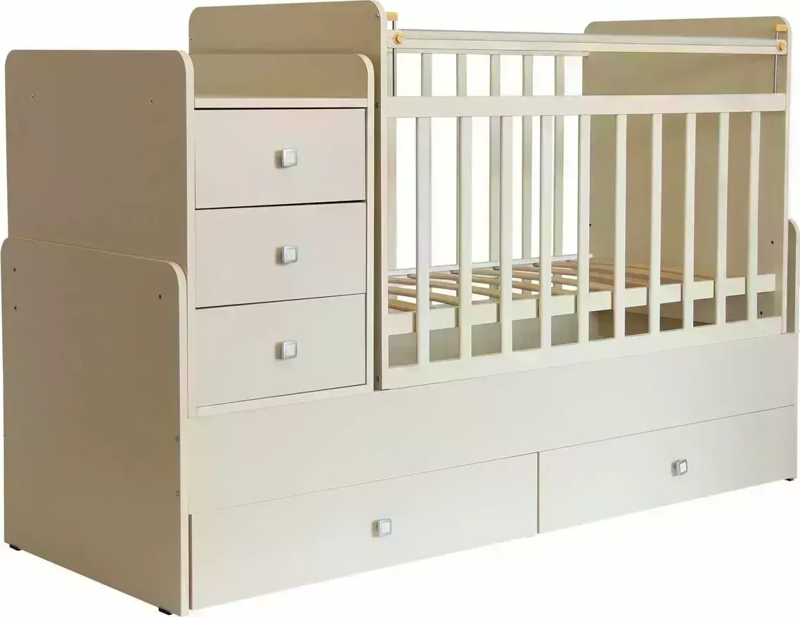 Кровать ФЕЯ детская 1100 слоновая кость (2кор)