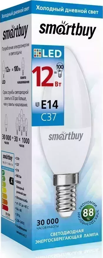 Лампа SMARTBUY (SBL-C37-12-60K-E14) C37-12W/6000
