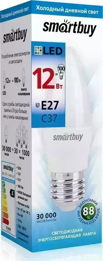 Лампа SMARTBUY (SBL-C37-12-60K-E27) C37-12W/6000