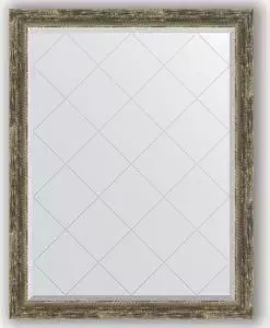 Зеркало Evoform с гравировкой Exclusive-G 93x118 см, в багетной раме - старое дерево с плетением 70 мм (BY 4350)